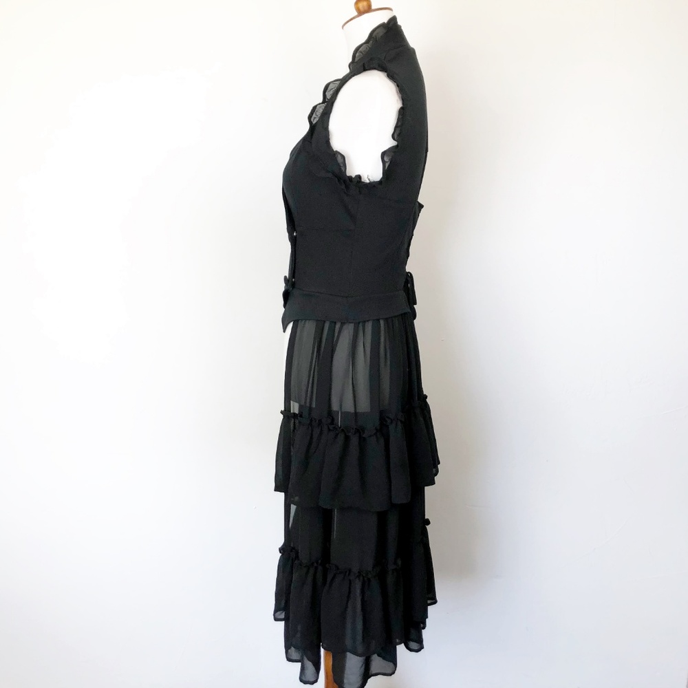 Hot Topic Medium Vest Long Goth Steampunk Black - Picture 5 of 8